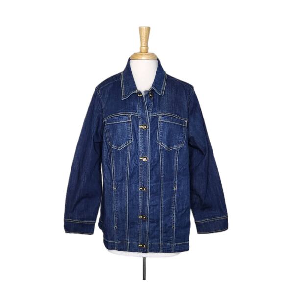 Catherine' Classic Dark Blue Denim Jacket 0X (14/16) NWT - Picture 3 of 8